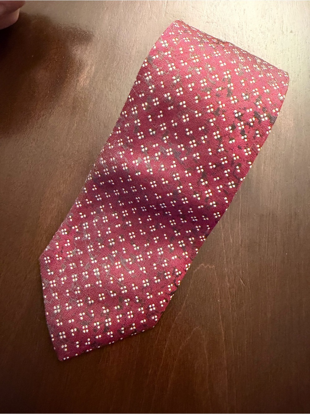Hugo Boss Classic Burgundy Men's Silk Tie with Micro Dot Pattern 3” wide